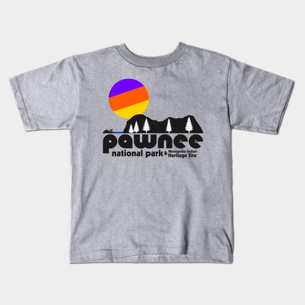 Pawnee National Park Kids T-Shirt by darklordpug